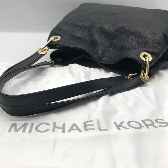 Michael Kors Raven Black Pebbled Leather Shoulder Bag - Picture 10 of 11